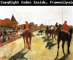 Edgar Degas Race Horses before the Stands